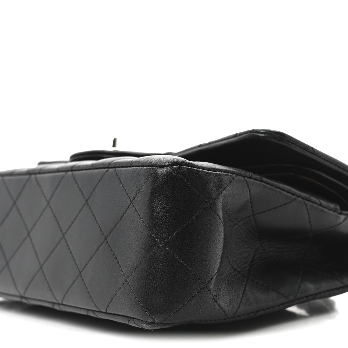 Lambskin Quilted Small Double Flap Black