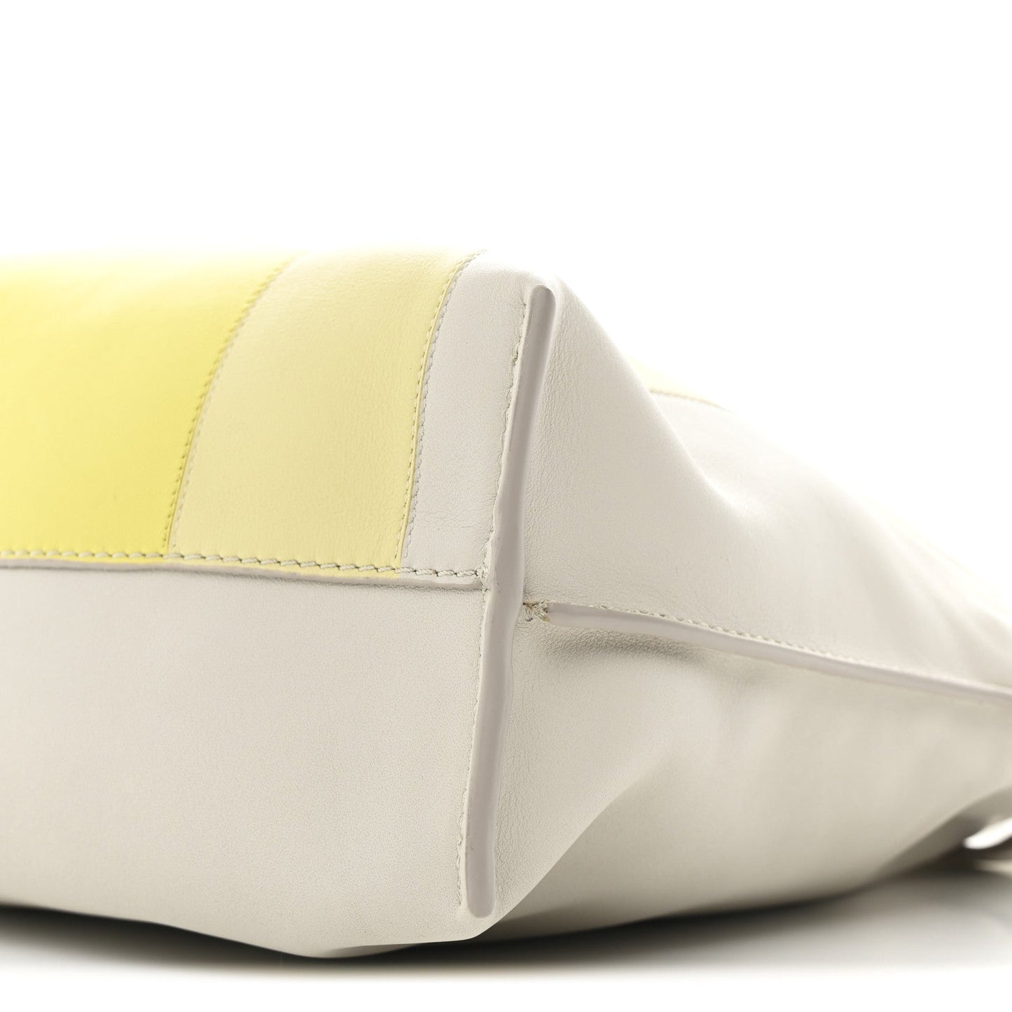 Nappa Medium Flamenco Knot Clutch Pale Grey Light Citrine