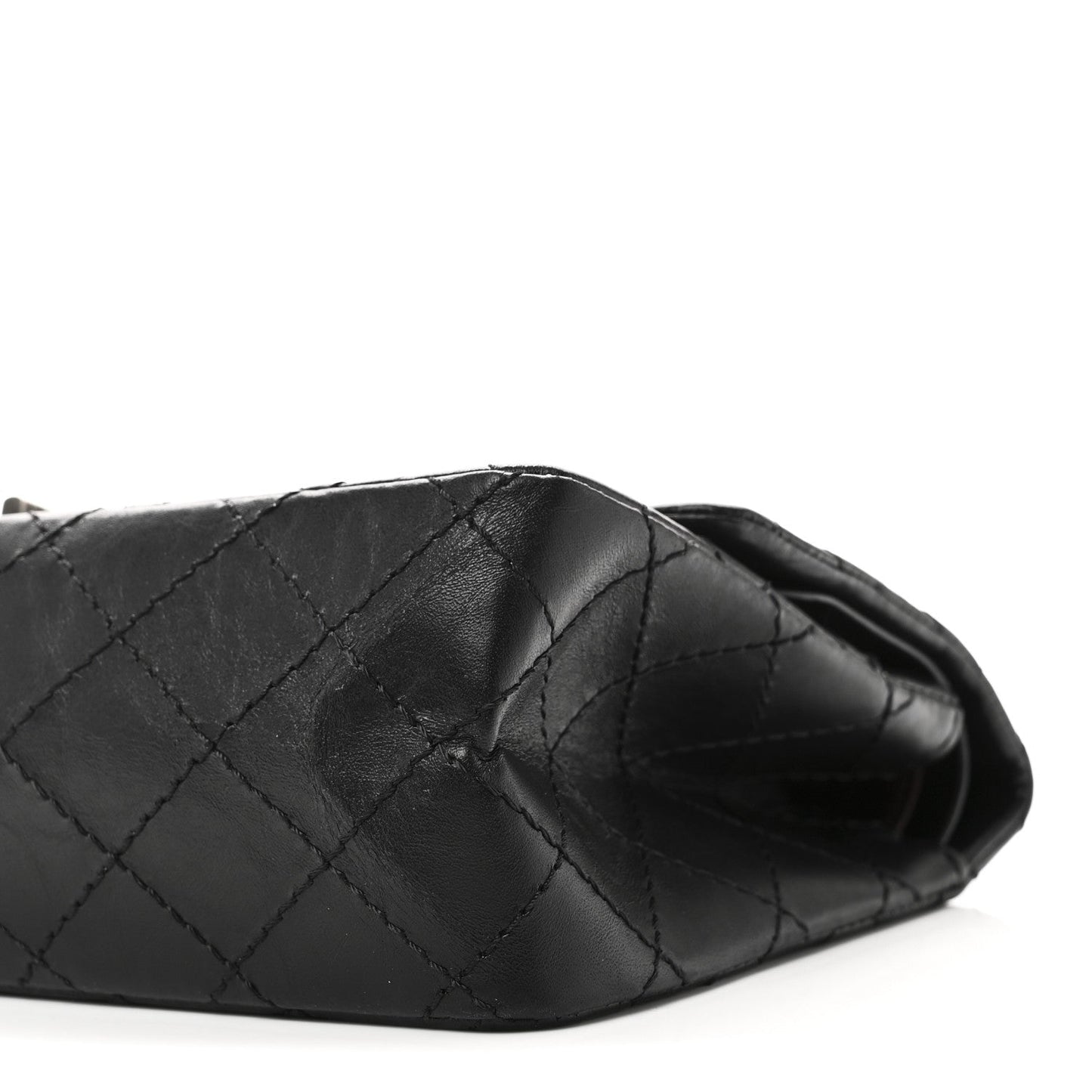 Aged Calfskin Quilted 2.55 Reissue 225 Flap Black