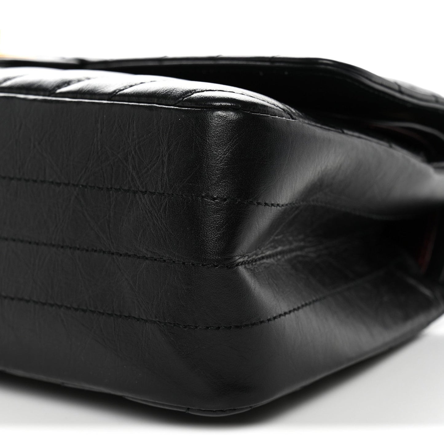 Aged Calfskin Chevron Quilted 2.55 Reissue 225 Flap Black