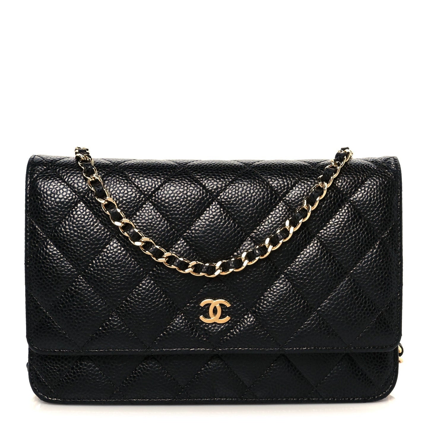 Caviar Quilted Wallet On Chain WOC Black