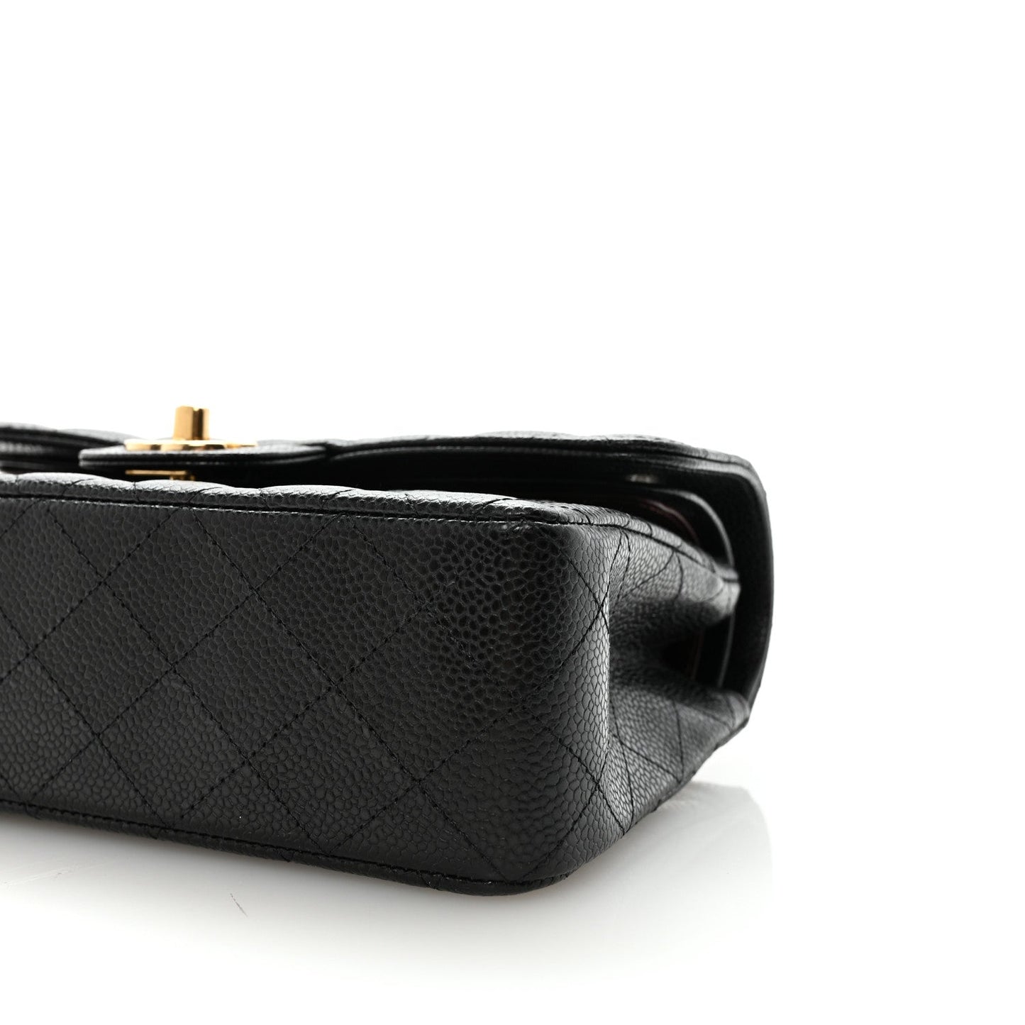 Caviar Quilted Small Double Flap Black