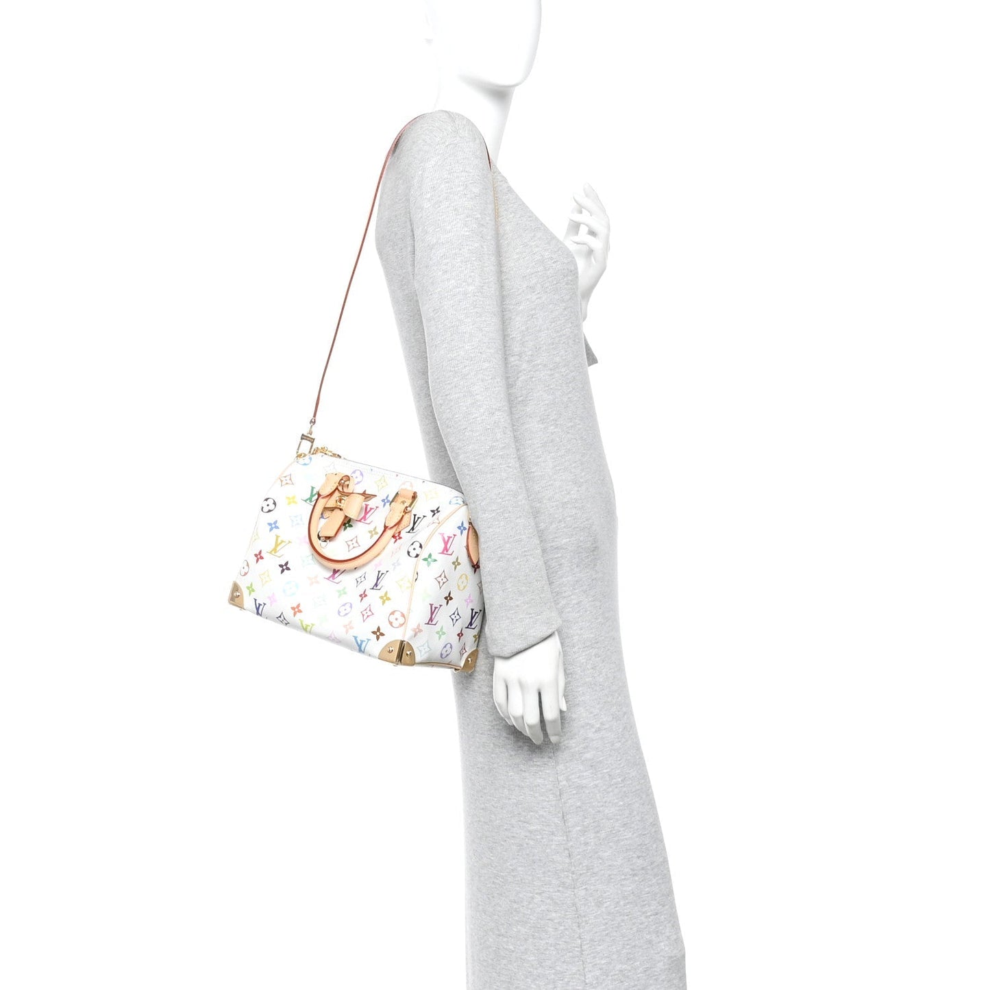 LV X TM Monogram Multicolor Speedy Bandouliere 25 White