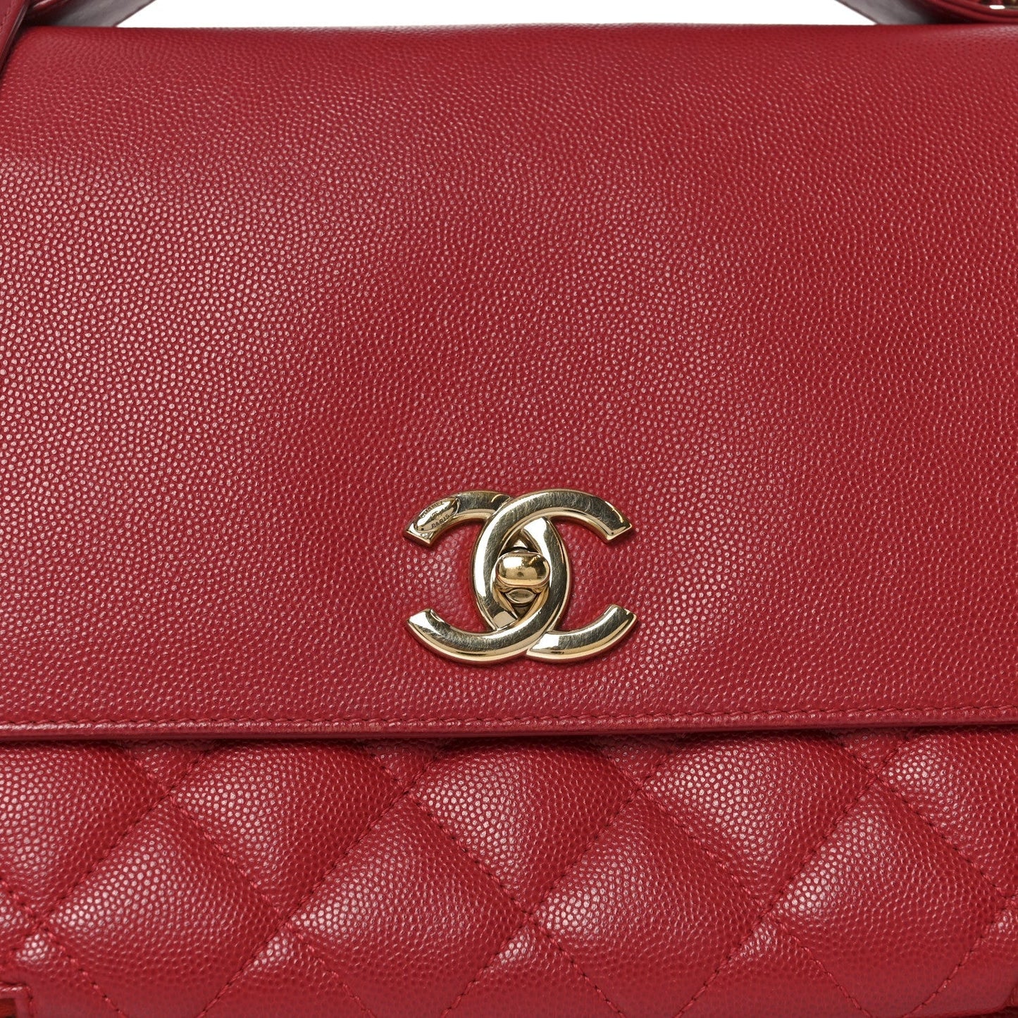 Caviar Quilted Large Business Affinity Flap Red