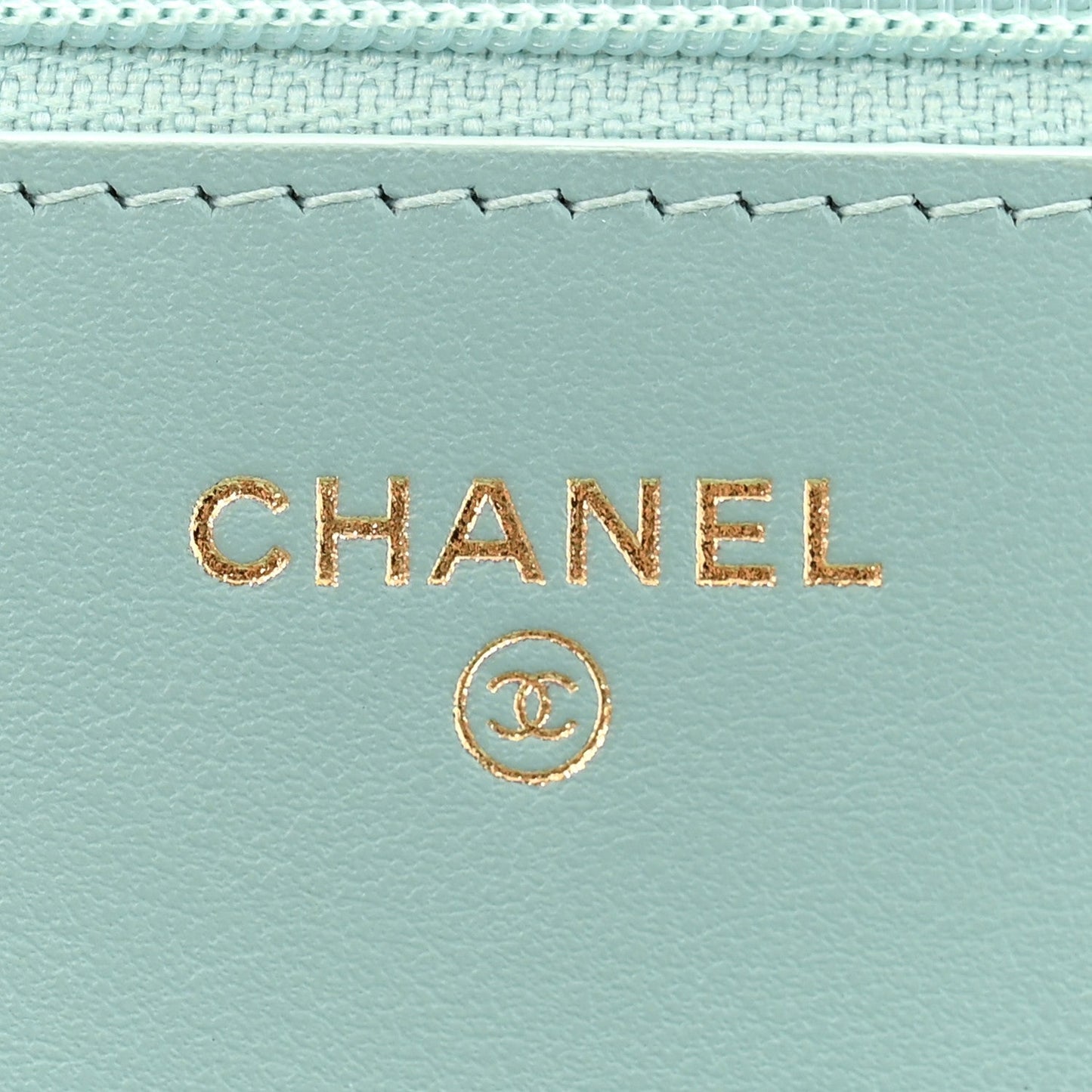 Caviar Quilted Boy Wallet On Chain WOC Light Blue