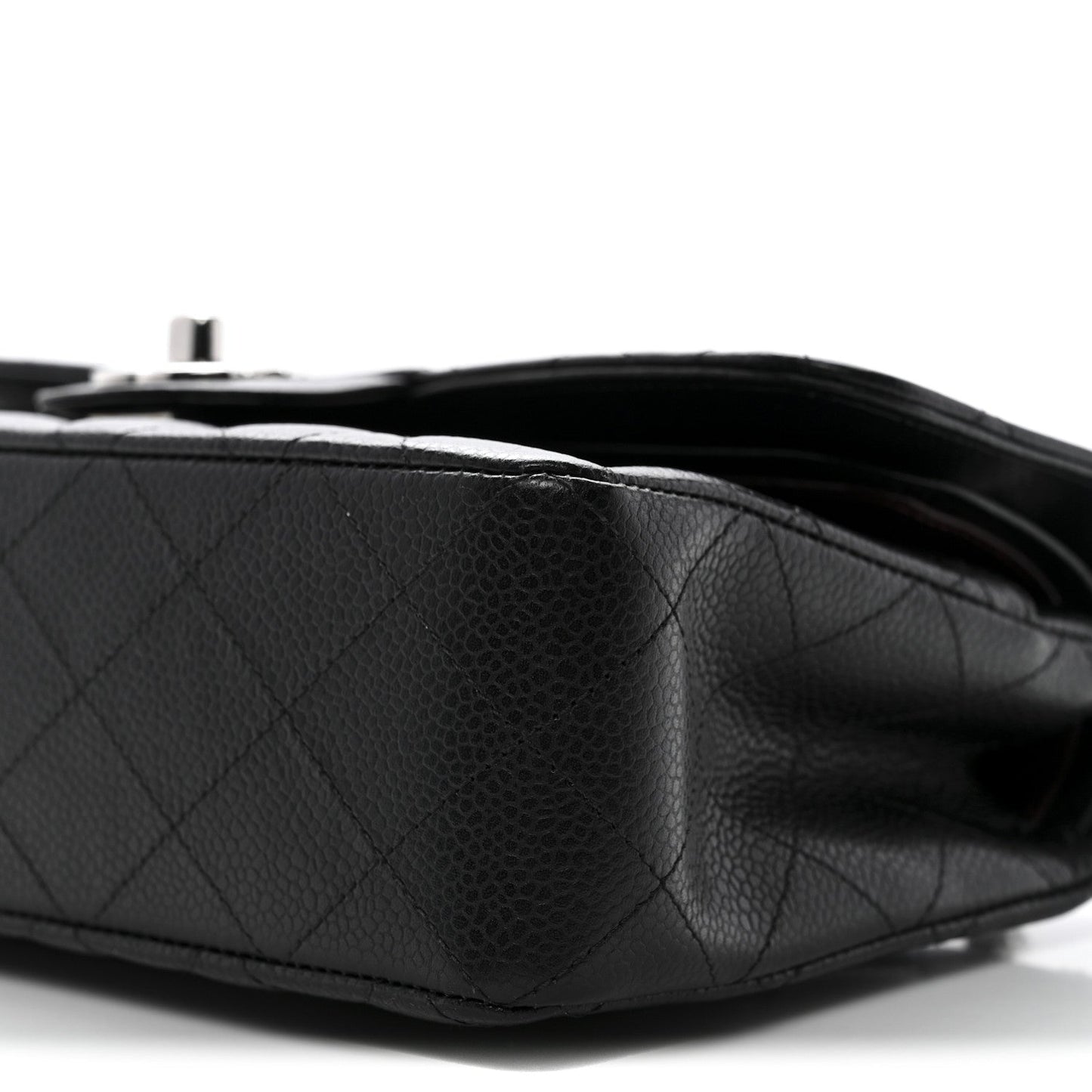 Caviar Quilted Small Double Flap Black