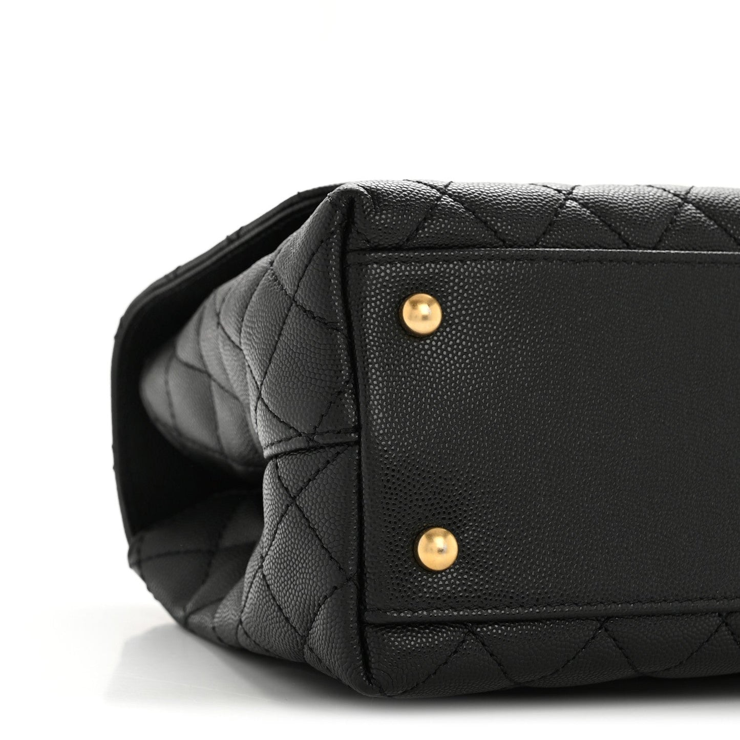 Caviar Quilted Small Coco Chain Handle Flap Black