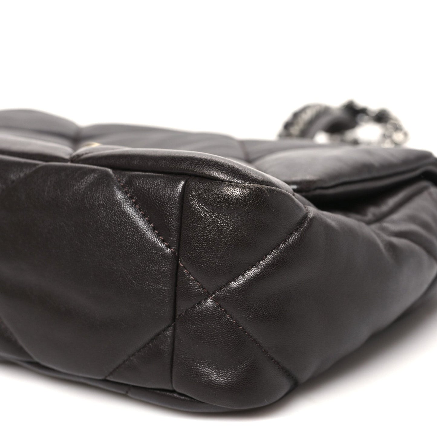 Lambskin Quilted Medium Chanel 19 Flap Dark Brown