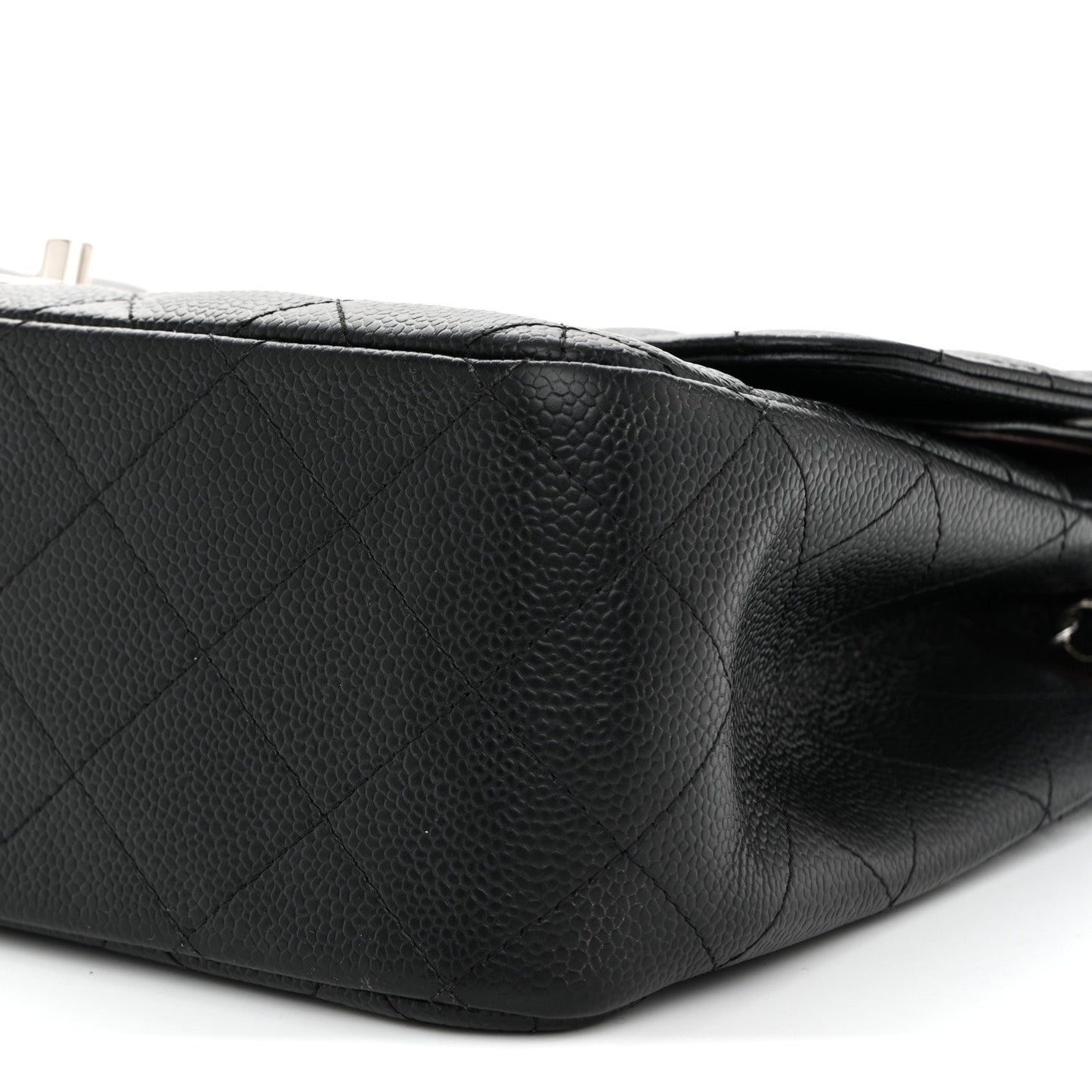 Caviar Quilted Jumbo Double Flap Black