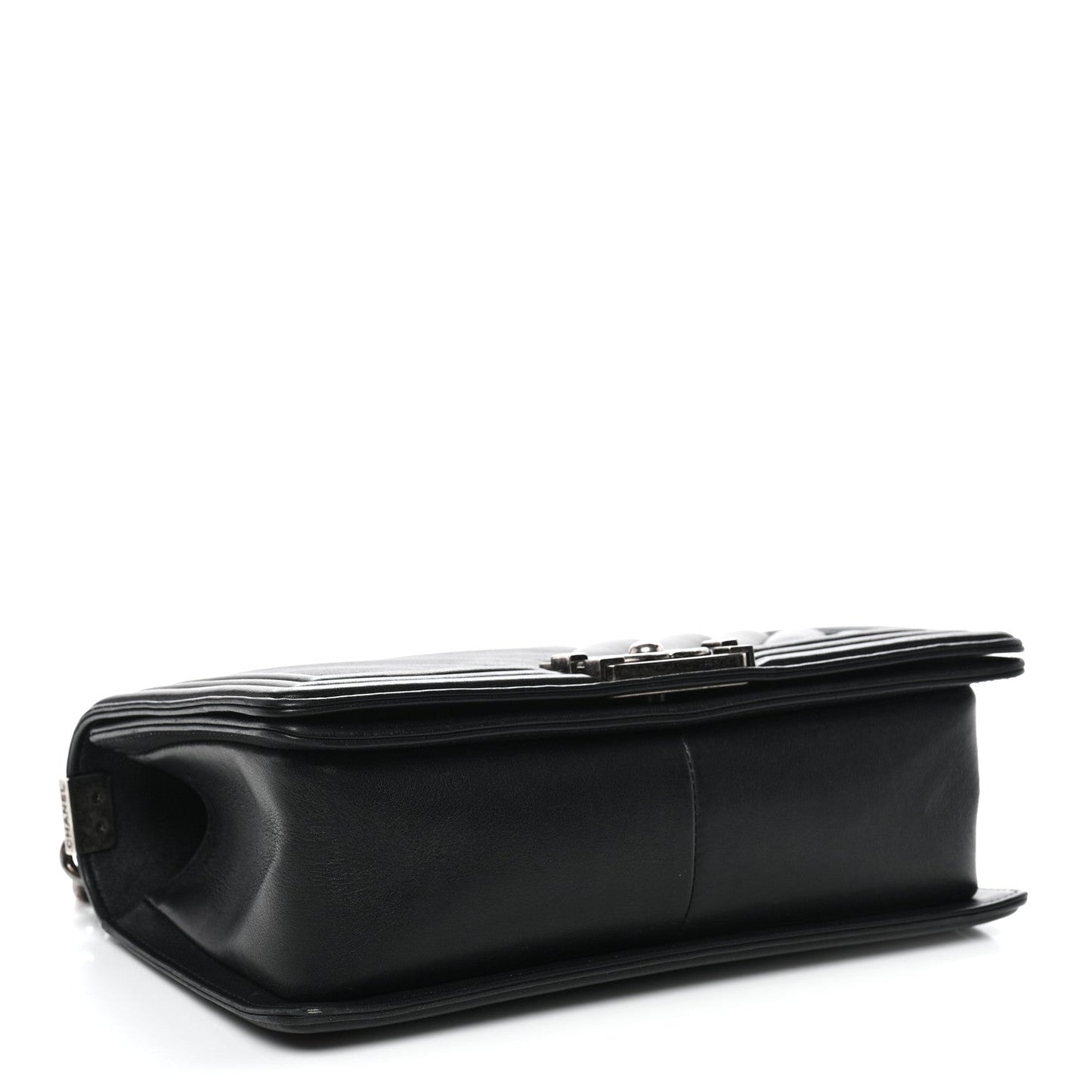 Lambskin Chevron Quilted Medium Boy Flap Black