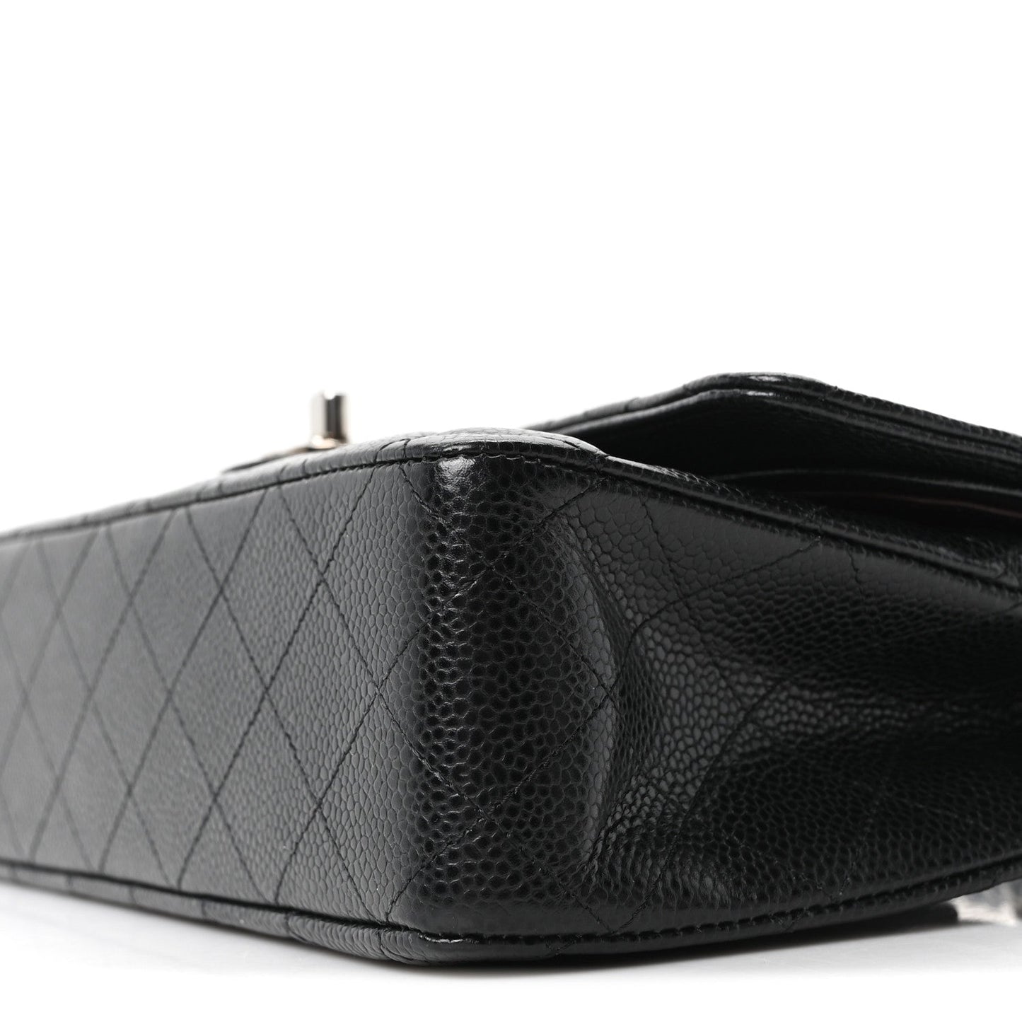 Caviar Quilted Medium Double Flap Black
