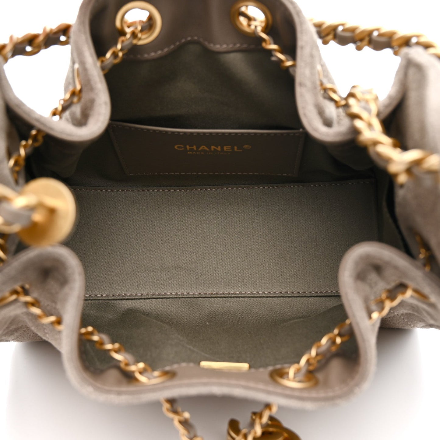Suede Quilted Mini Chanel 25 Handbag Dark Grey