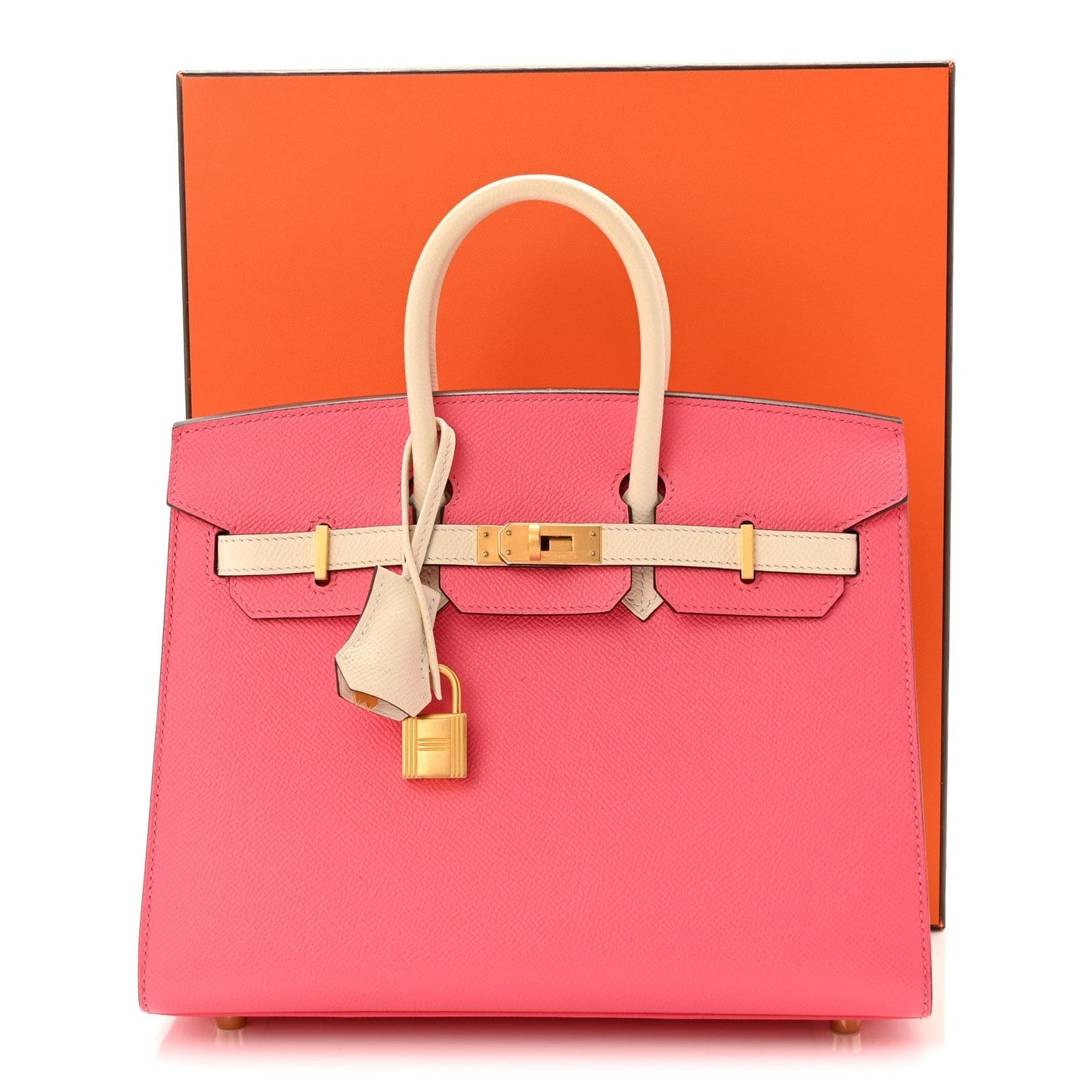 Epsom Horseshoe Birkin Sellier 25 Rose Azalee Nata