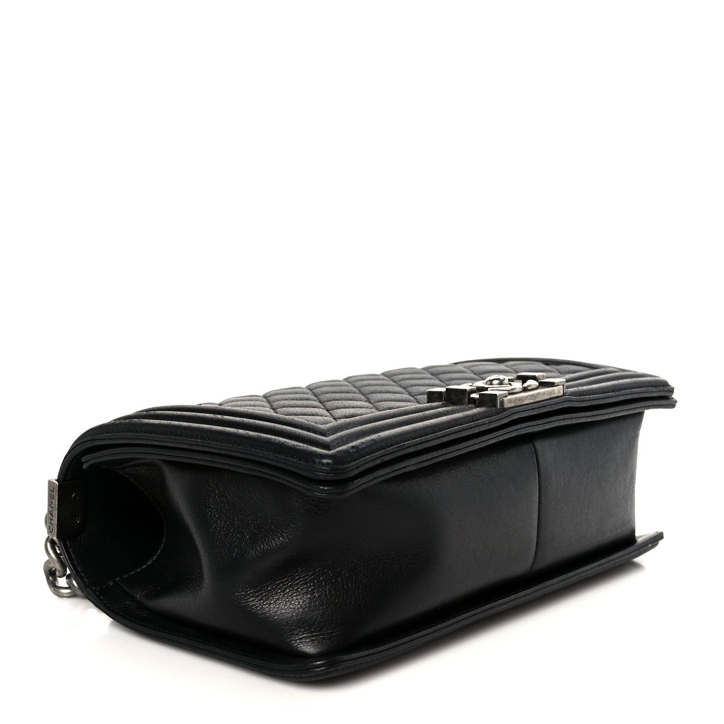 Calfskin Quilted Medium Boy Flap Black