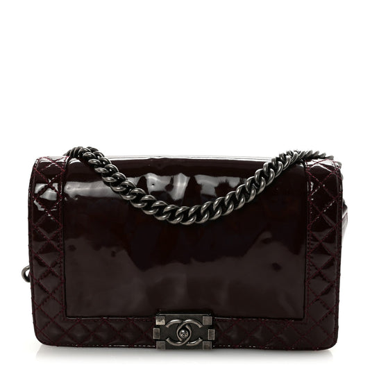 Patent New Medium Boy Reverso Flap Burgundy