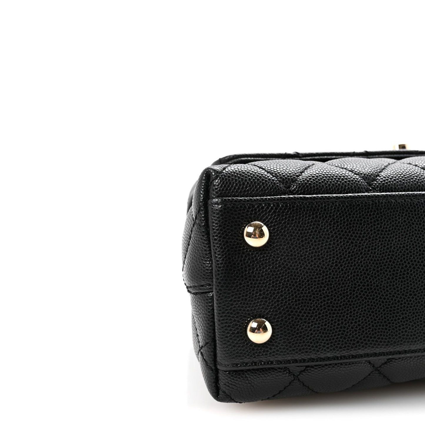 Caviar Quilted Mini Coco Handle Flap Black