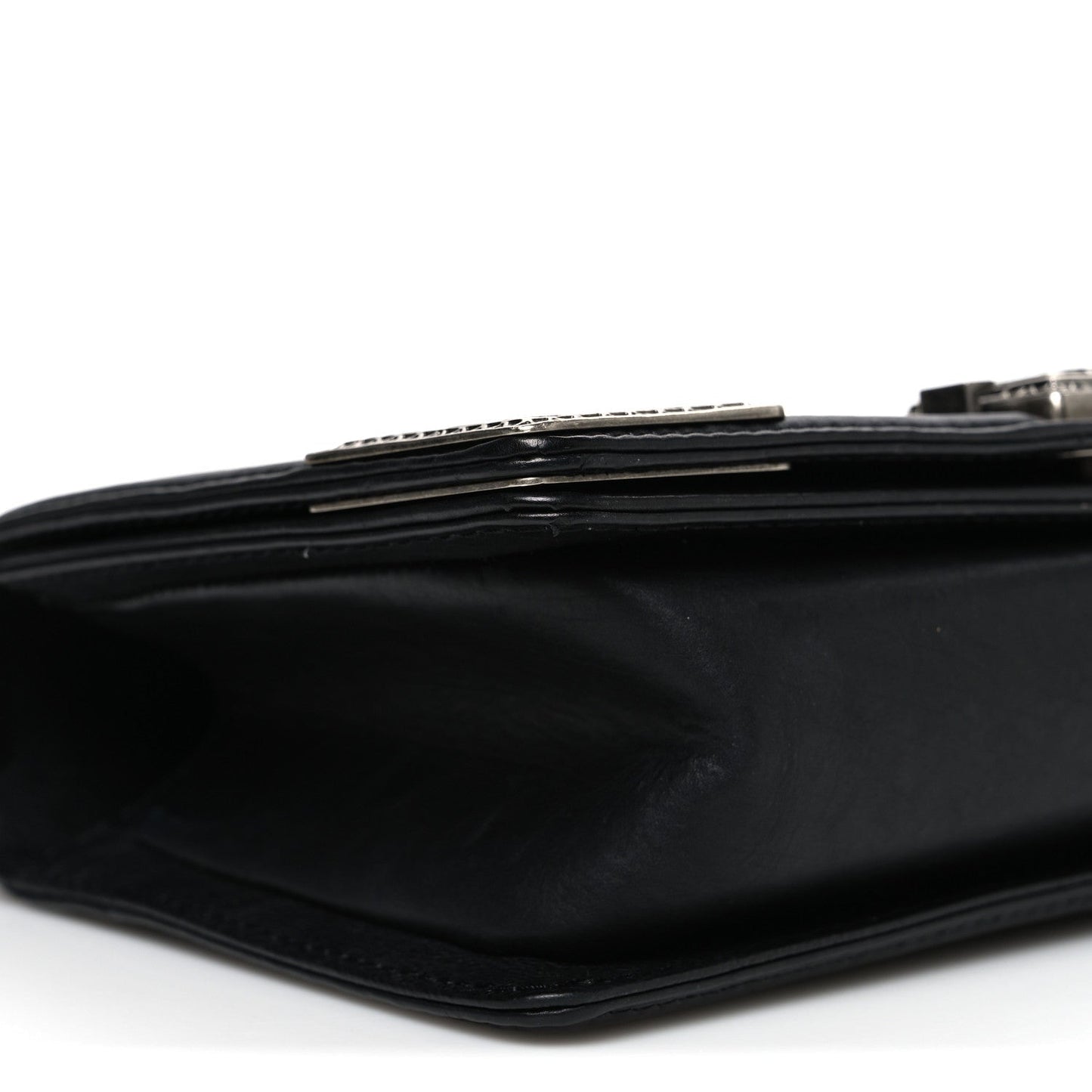 Calfskin Quilted Metal Embellished Paris Dallas Medium Boy Flap Black