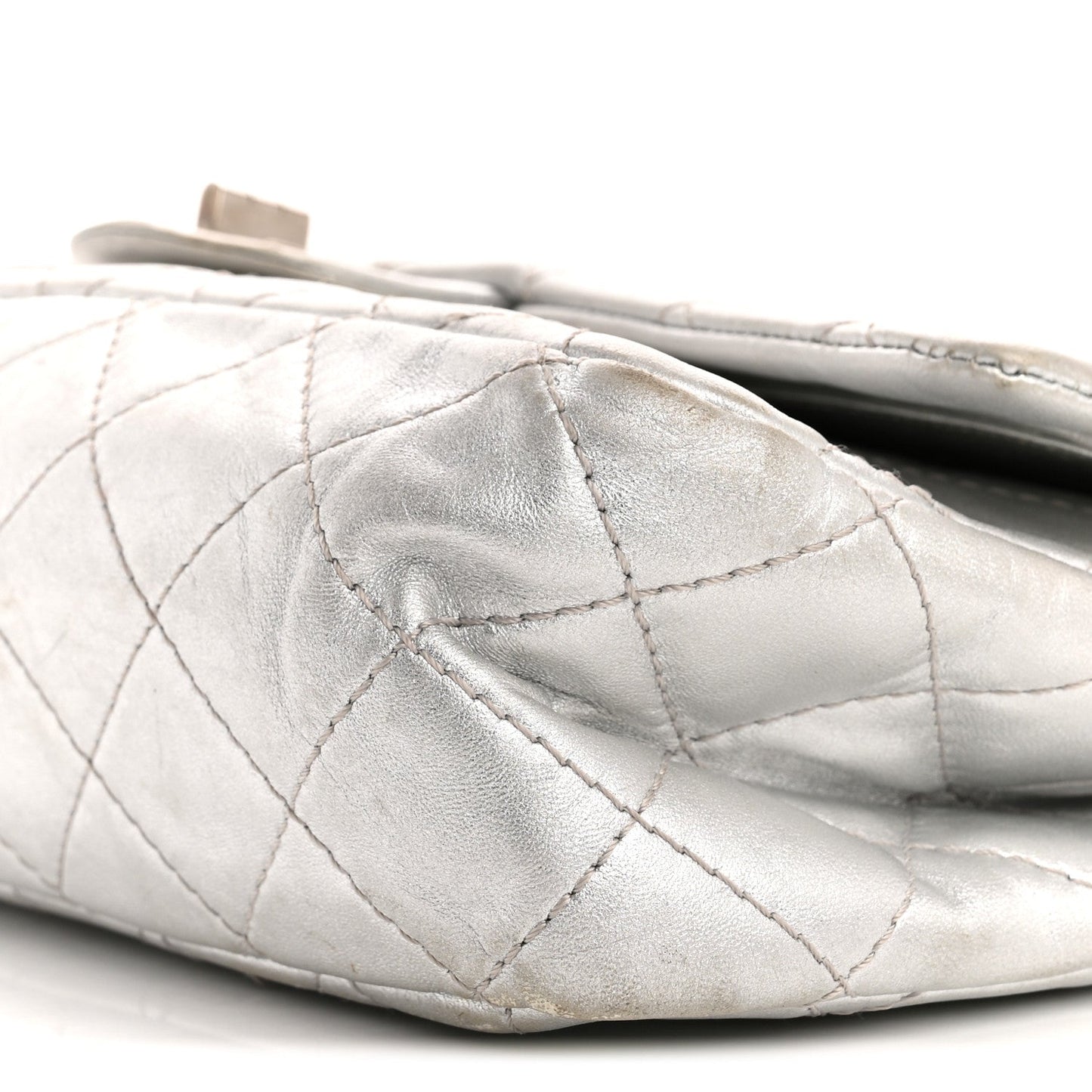 Metallic Lambskin Quilted 2.55 Reissue 227 Flap Silver