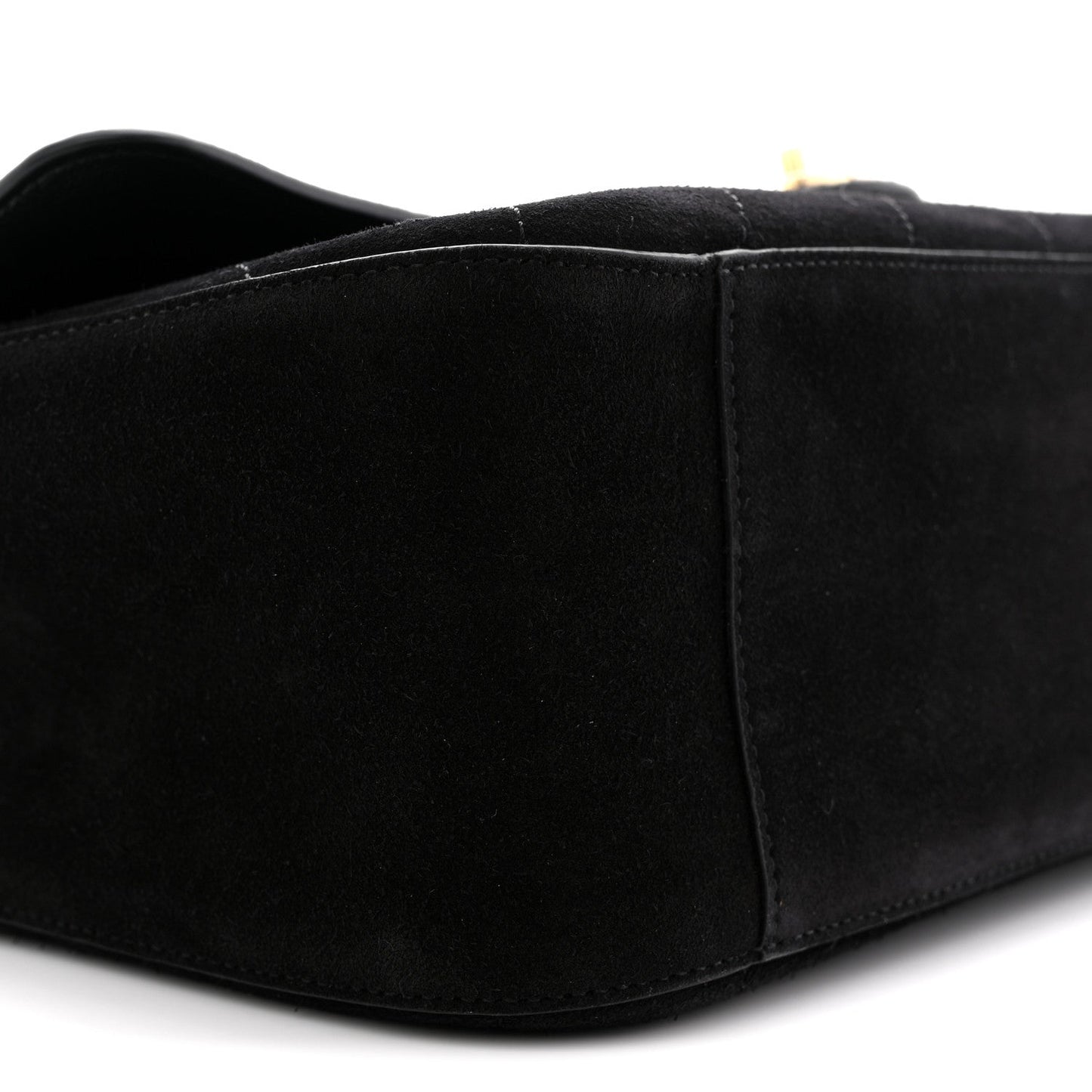Suede Calfskin Small Souplissimo Maxi Flap Black