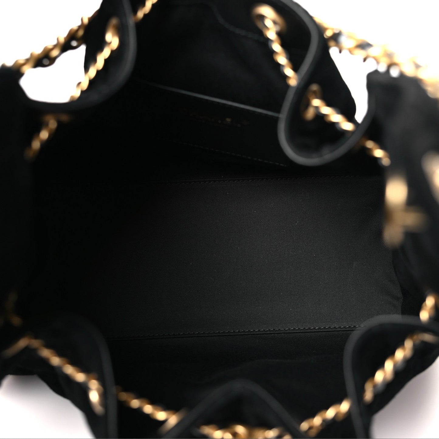 Suede Quilted Small Chanel 25 Handbag Black