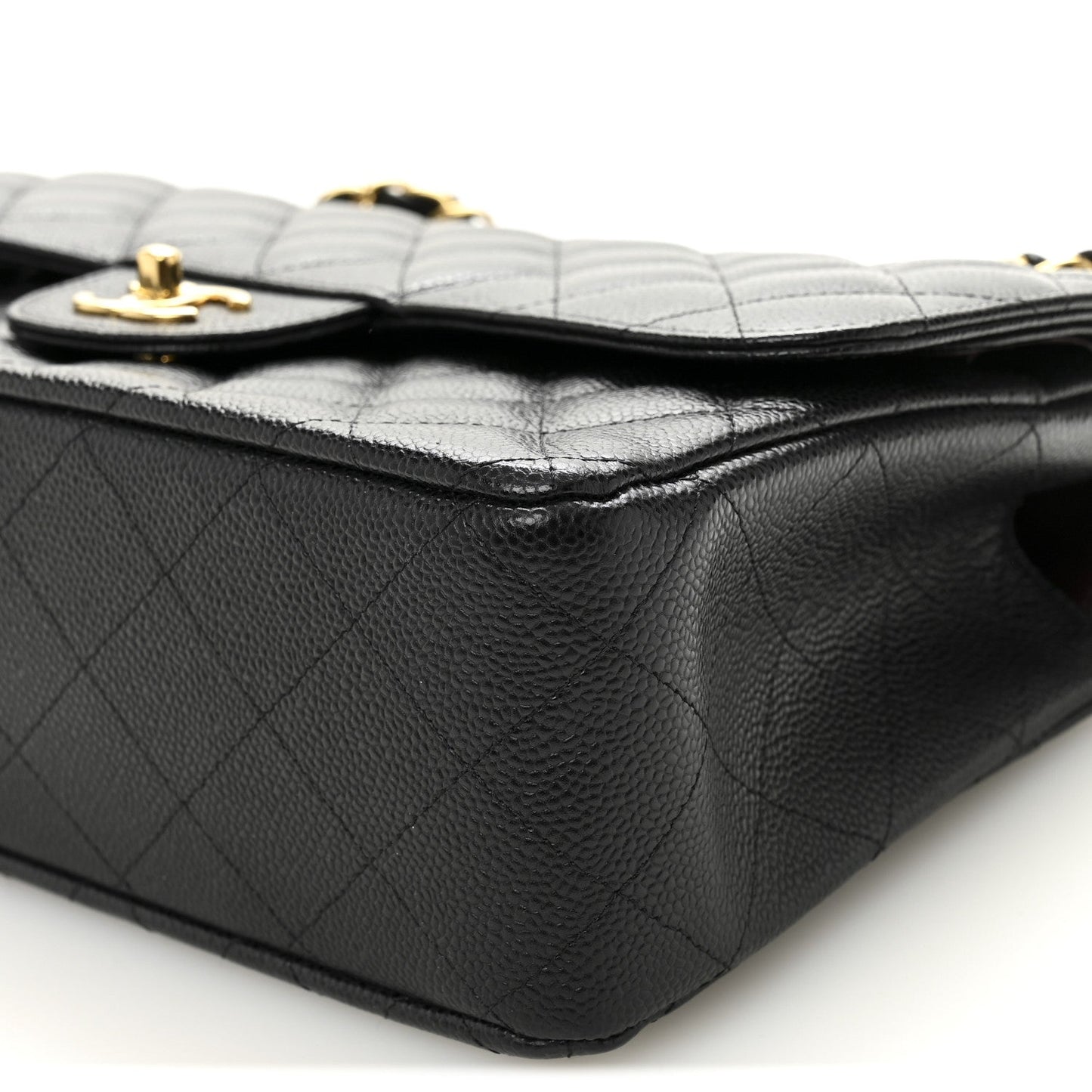 Caviar Quilted Jumbo Double Flap Black