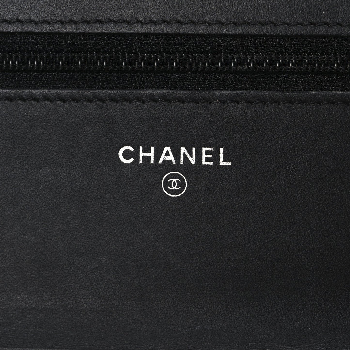 Patent Calfskin Quilted Boy Wallet On Chain WOC Black