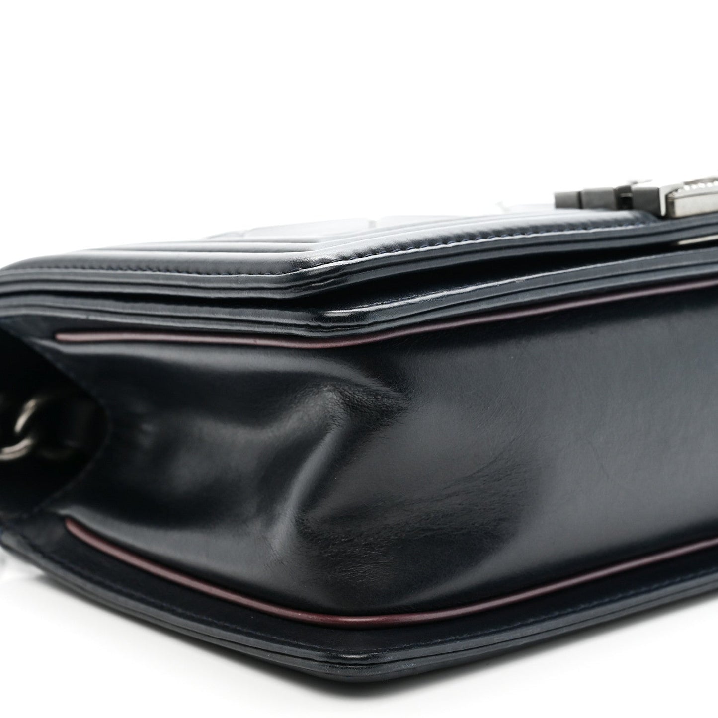 Calfskin Embossed Medium Paris Salzburg Boy Flap Navy