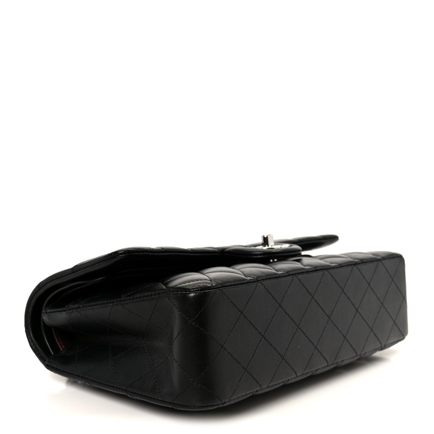 Lambskin Quilted Medium Double Flap Black