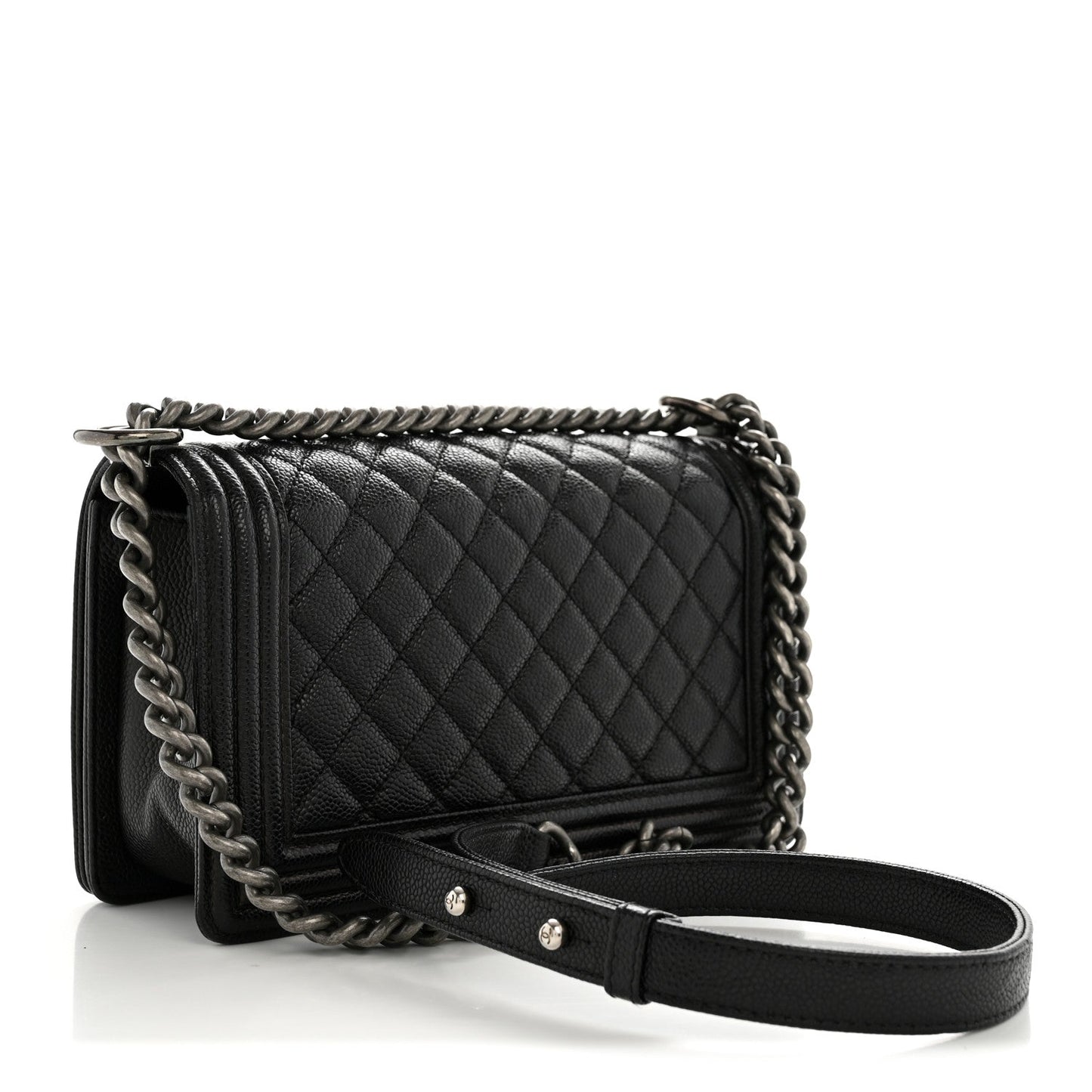 Caviar Quilted Medium Boy Flap Black