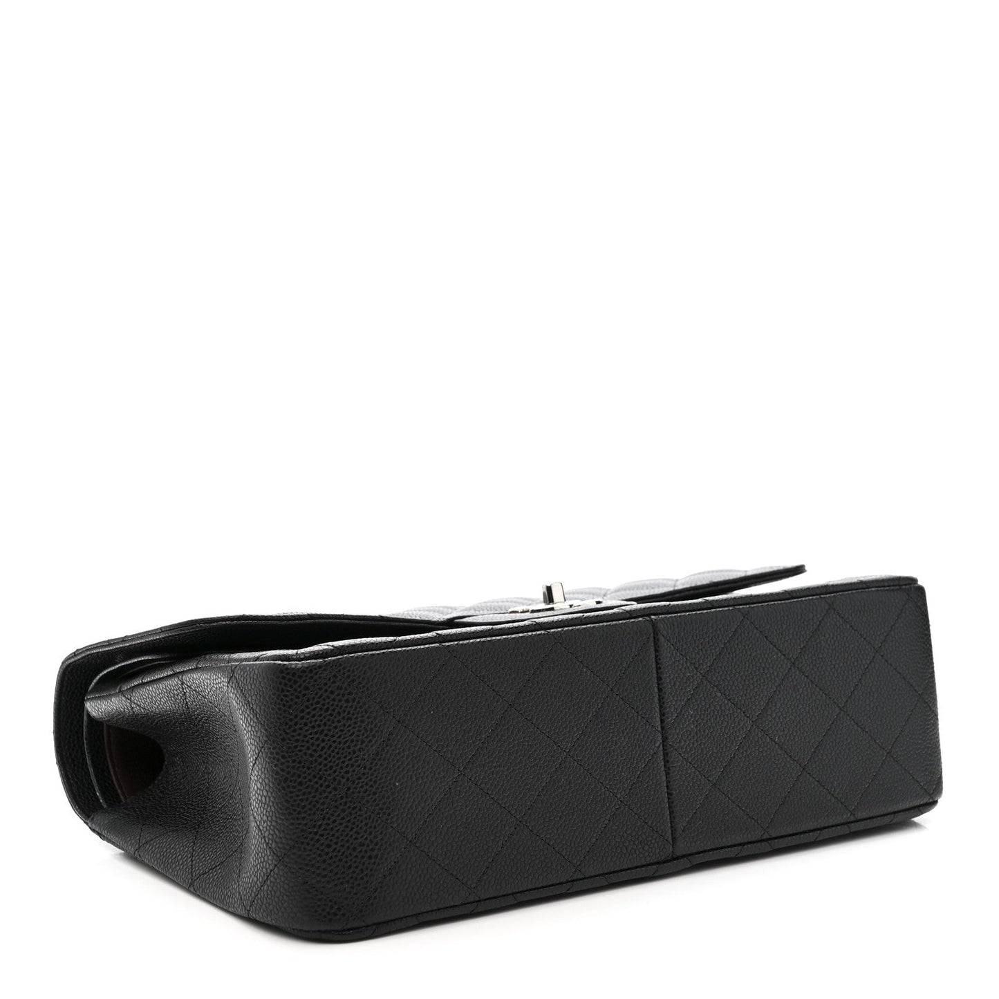 Caviar Quilted Jumbo Double Flap Black