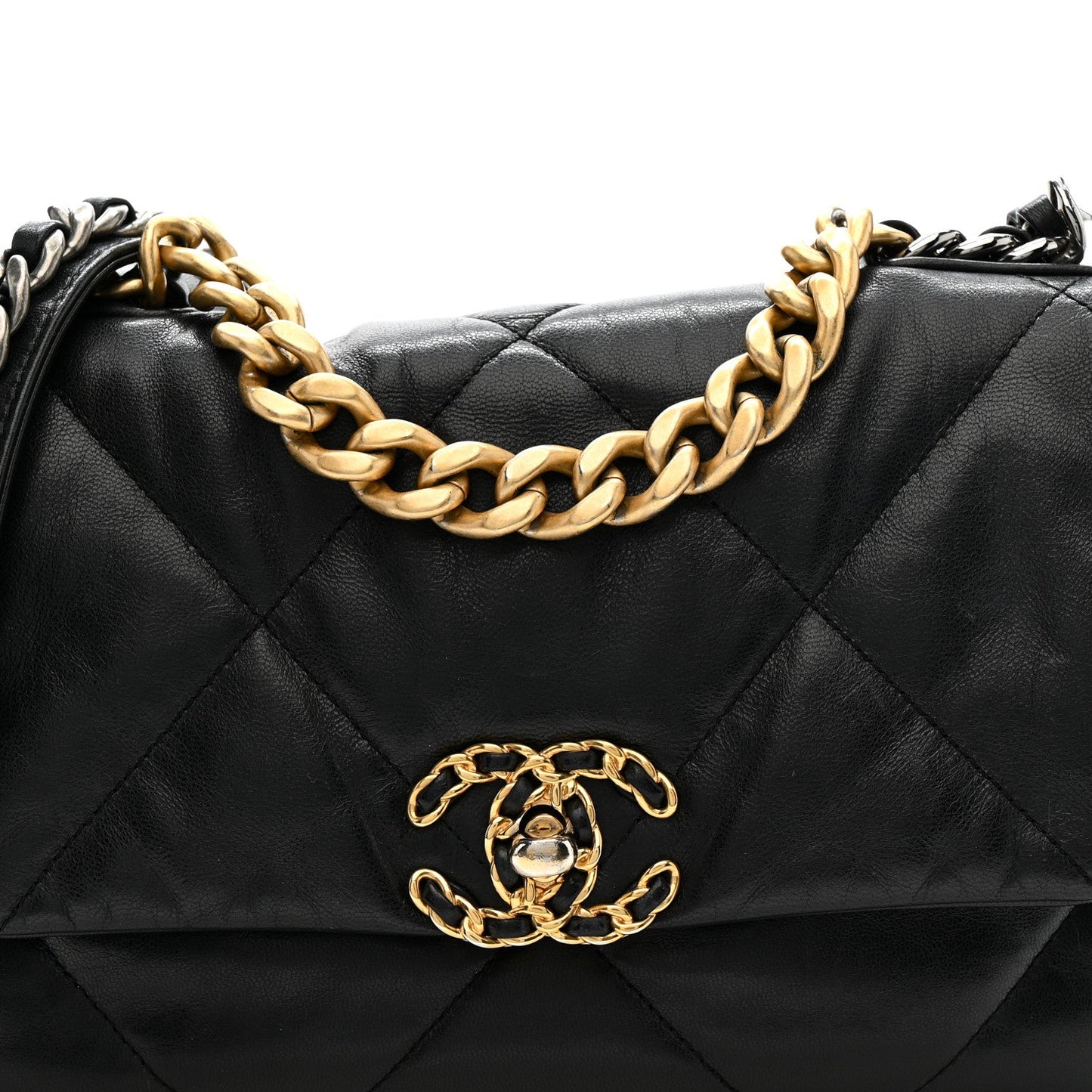 Goatskin Quilted Medium Chanel 19 Flap Black