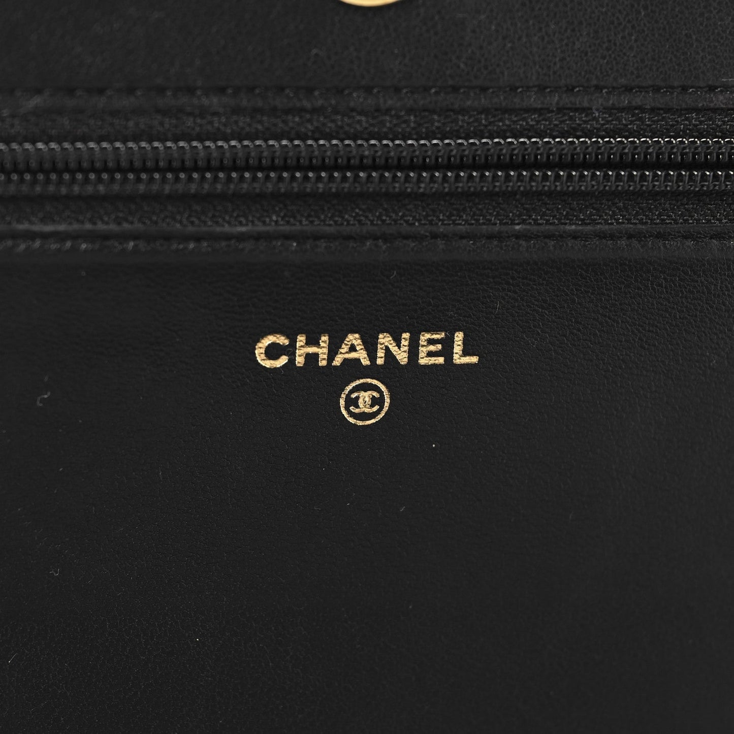 Lambskin Chevron Boy Wallet On Chain WOC Black