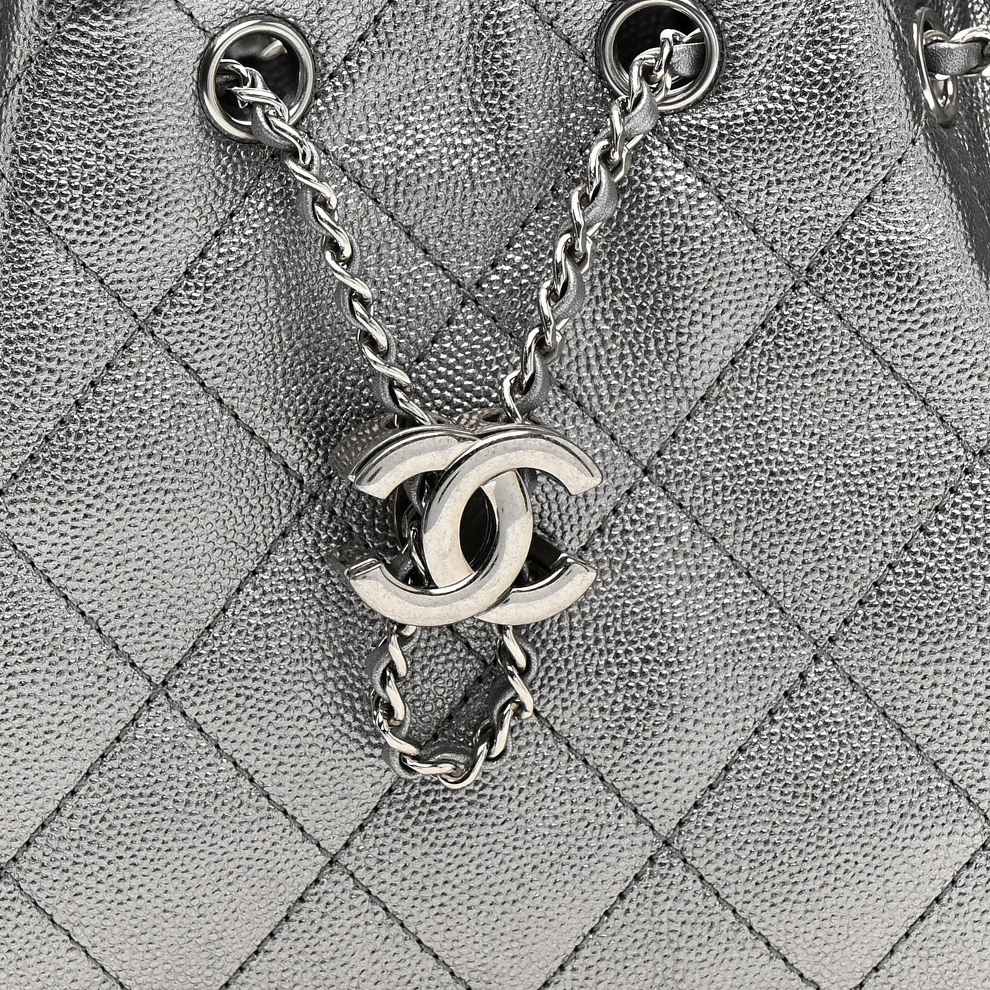 Metallic Caviar Quilted Mini Chanel 25 Handbag Anthracite