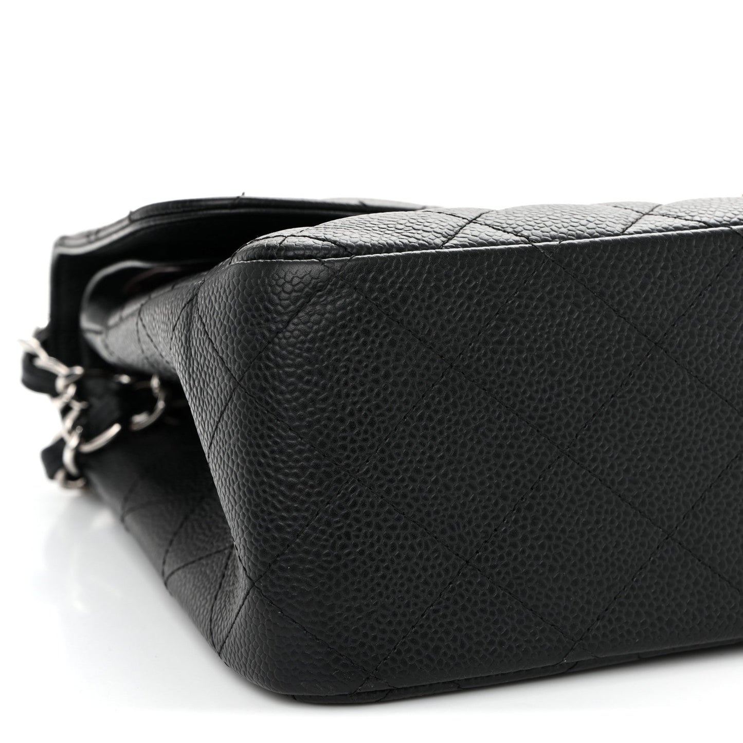 Caviar Quilted Jumbo Double Flap Black