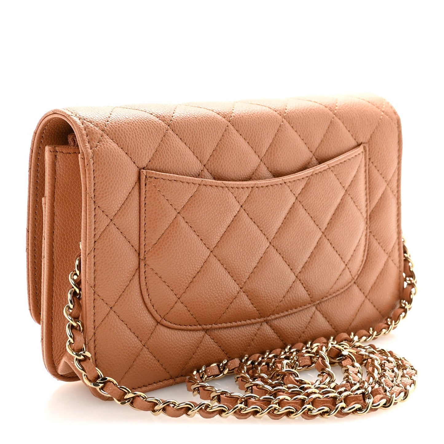 Caviar Quilted CC Turnlock Wallet On Chain WOC Brown