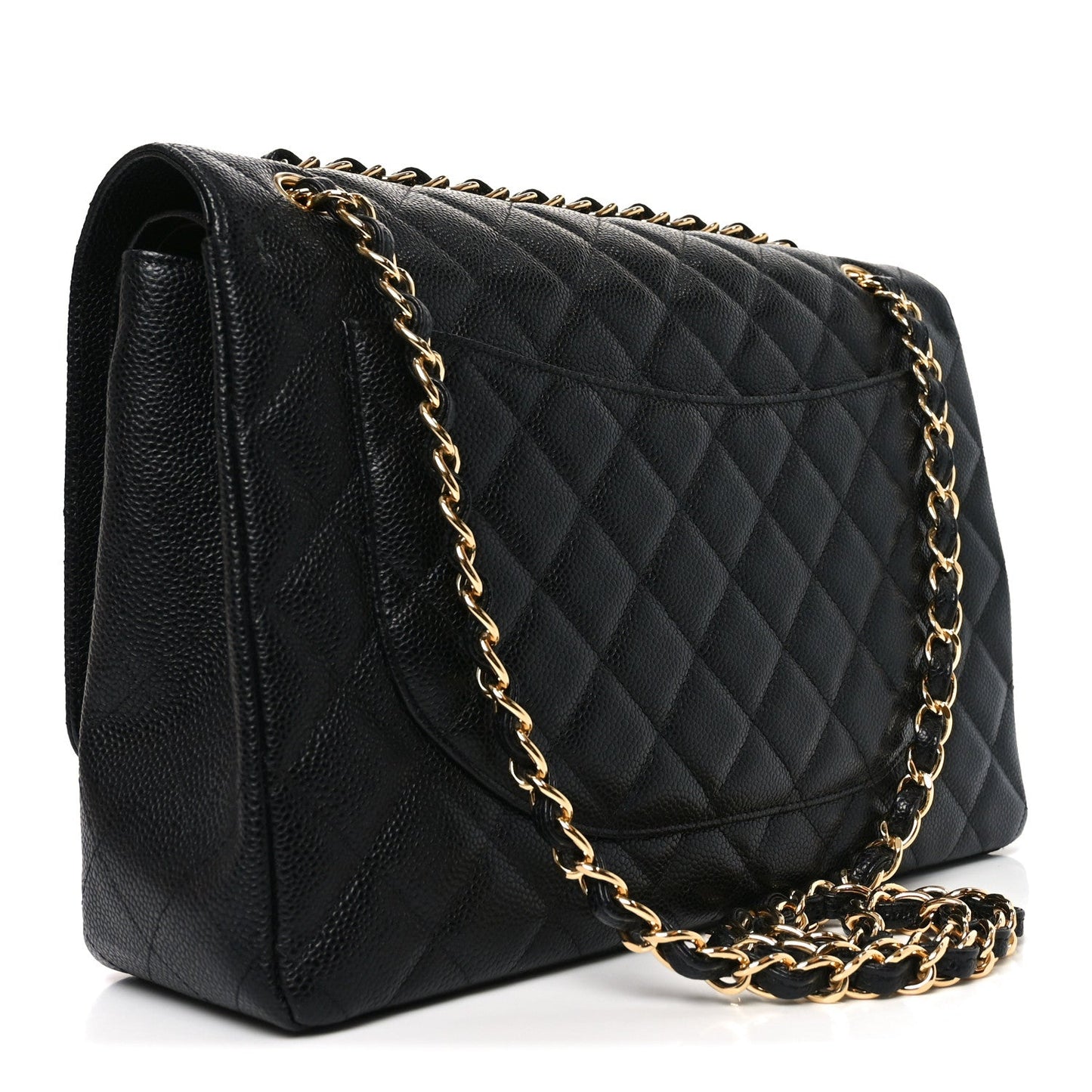 Caviar Quilted Maxi Double Flap Black