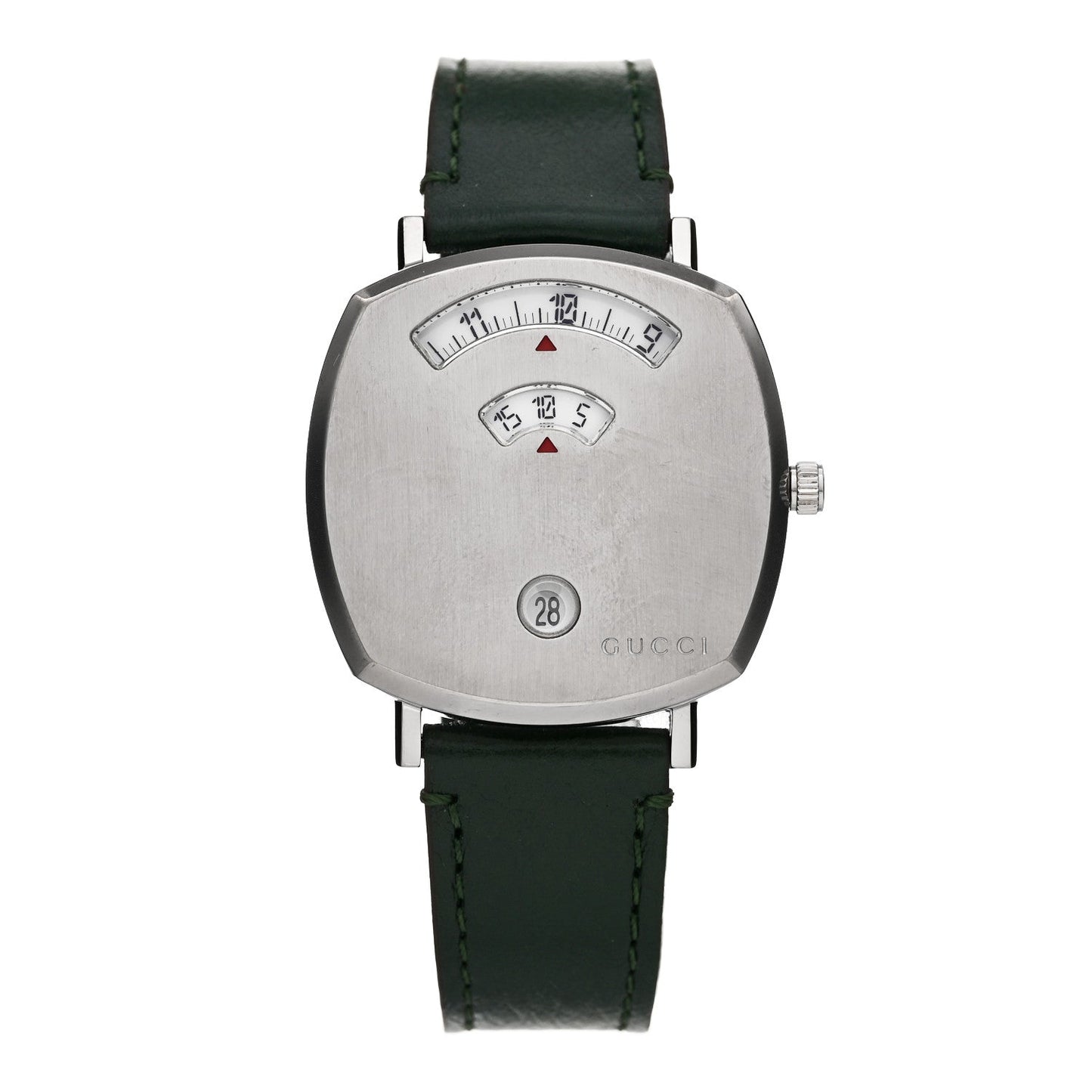 Stainless Steel Calfskin 35mm Grip Quartz Watch Green