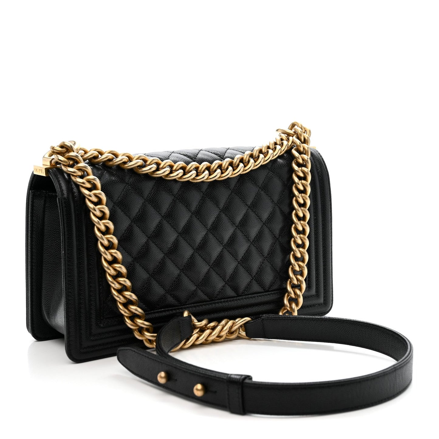 Caviar Quilted Medium Boy Flap Black