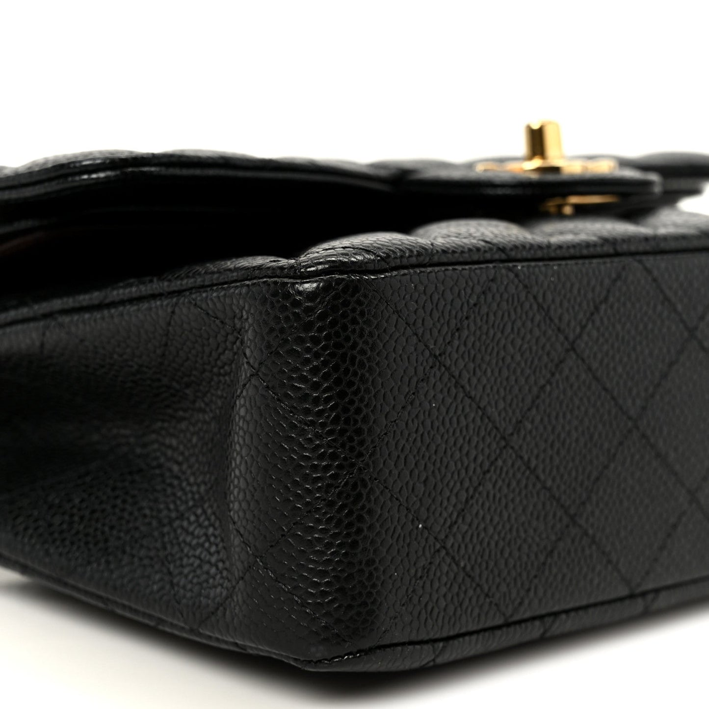 Caviar Quilted Small Double Flap Black