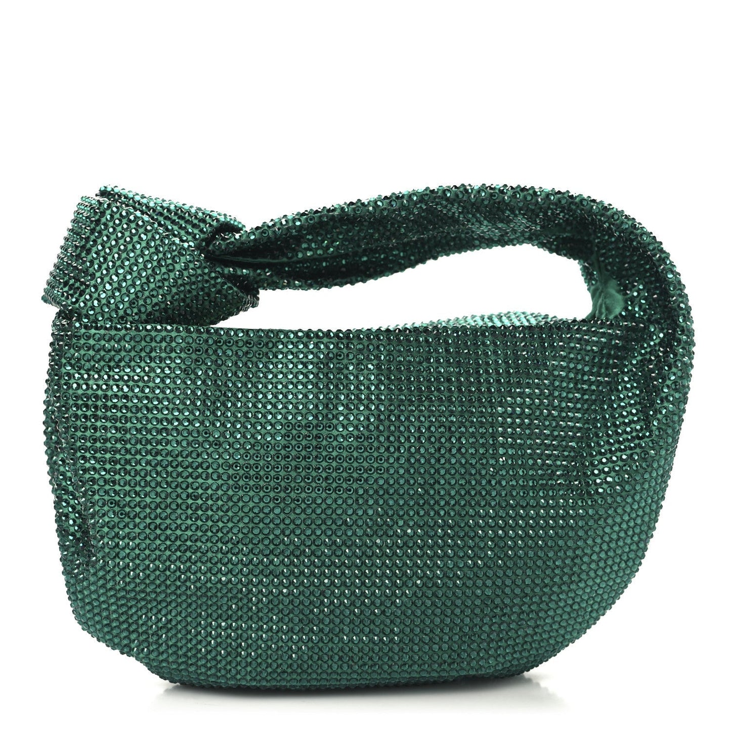 Crystal Embellished Satin Mini Hotfix Jodie Emerald