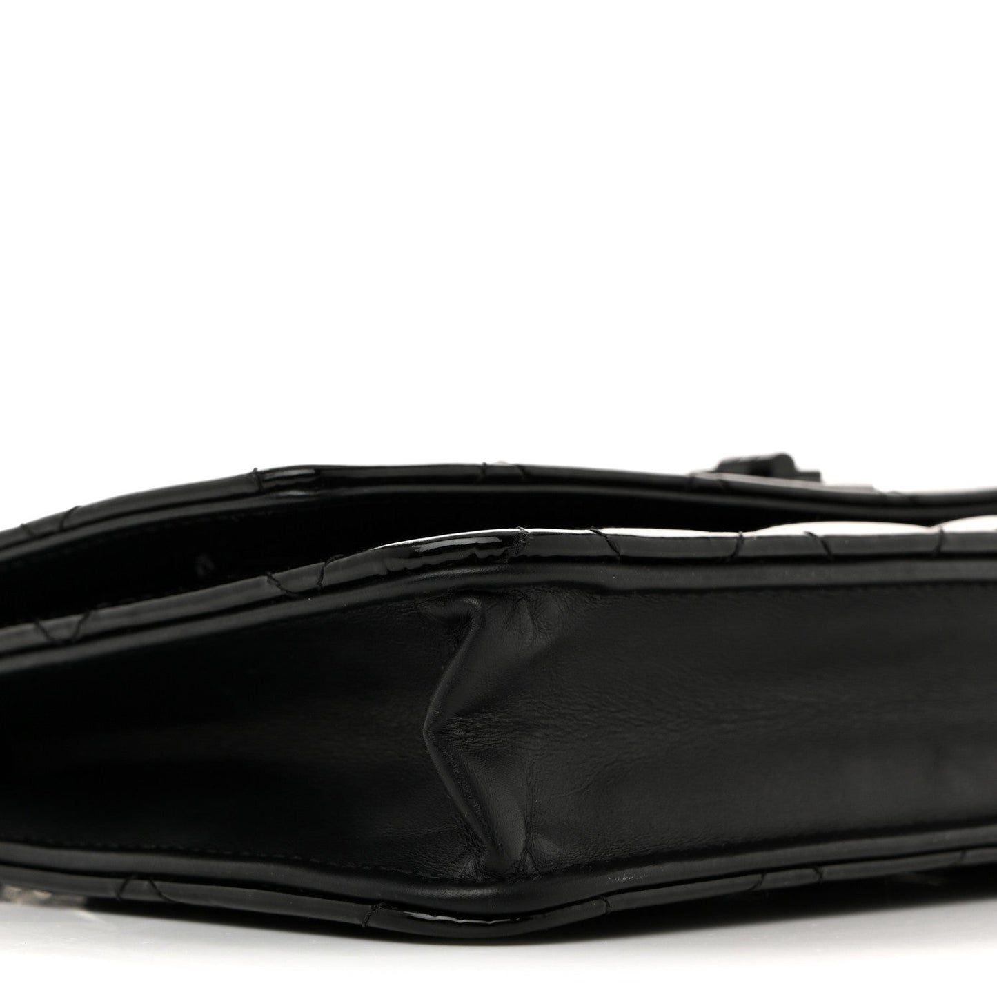 Patent Calfskin Quilted Reissue Wallet On Chain WOC So Black